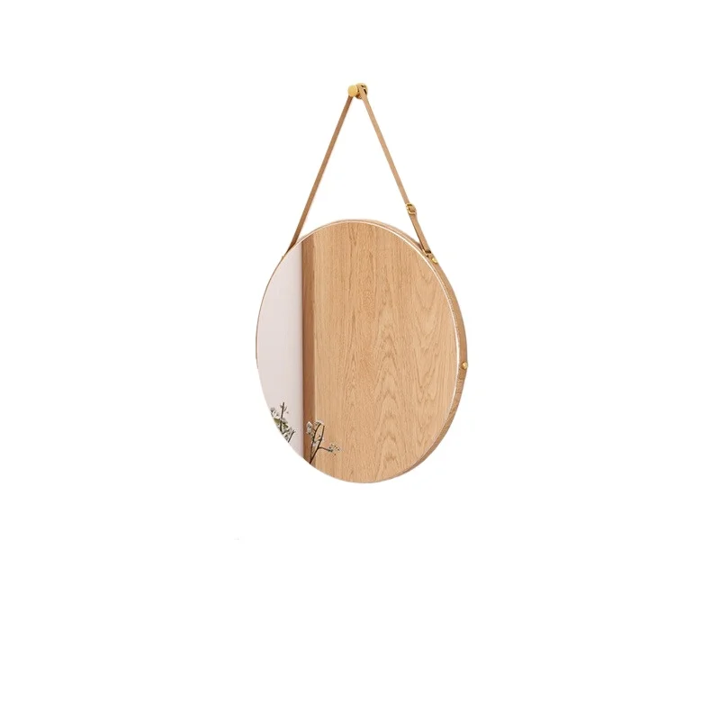 Makeup mirror wall-mounted bedroom vanity solid wood bathroom round wall-mounted glass decorative mirror
Makeup mirror wall-mounted bedroom vanity solid wood bathroom round wall-mounted glass decorative mirror