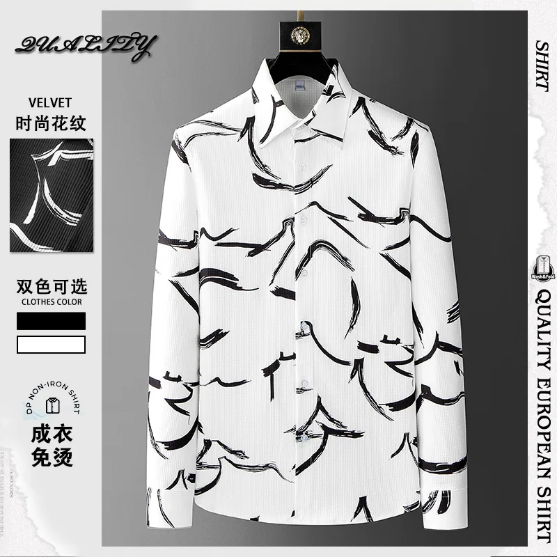 Printed Men's Shirt Long Sleeve Loose Casual Shirts Men Clothing 2024 Autumn Business Social Party Tuxedo Blouse British Style
Printed Men's Shirt Long Sleeve Loose Casual Shirts Men Clothing 2024 Autumn Business Social Party Tuxedo Blouse British Style