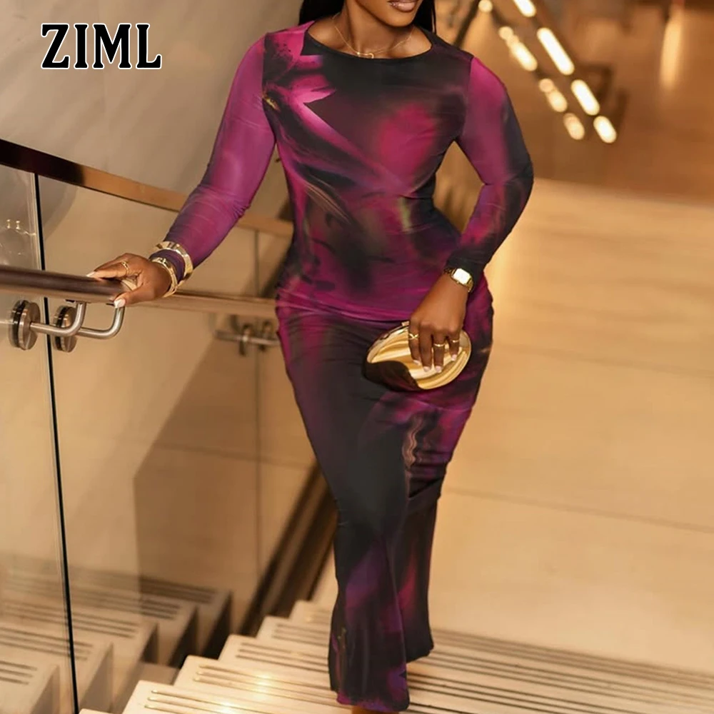 ZIML Hit Color Printing Slimming Chic Dresses For Women Round Neck Long Sleeve High Wiast Temperament Dress Femaale Fashion New
ZIML Hit Color Printing Slimming Chic Dresses For Women Round Neck Long Sleeve High Wiast Temperament Dress Femaale Fashion New