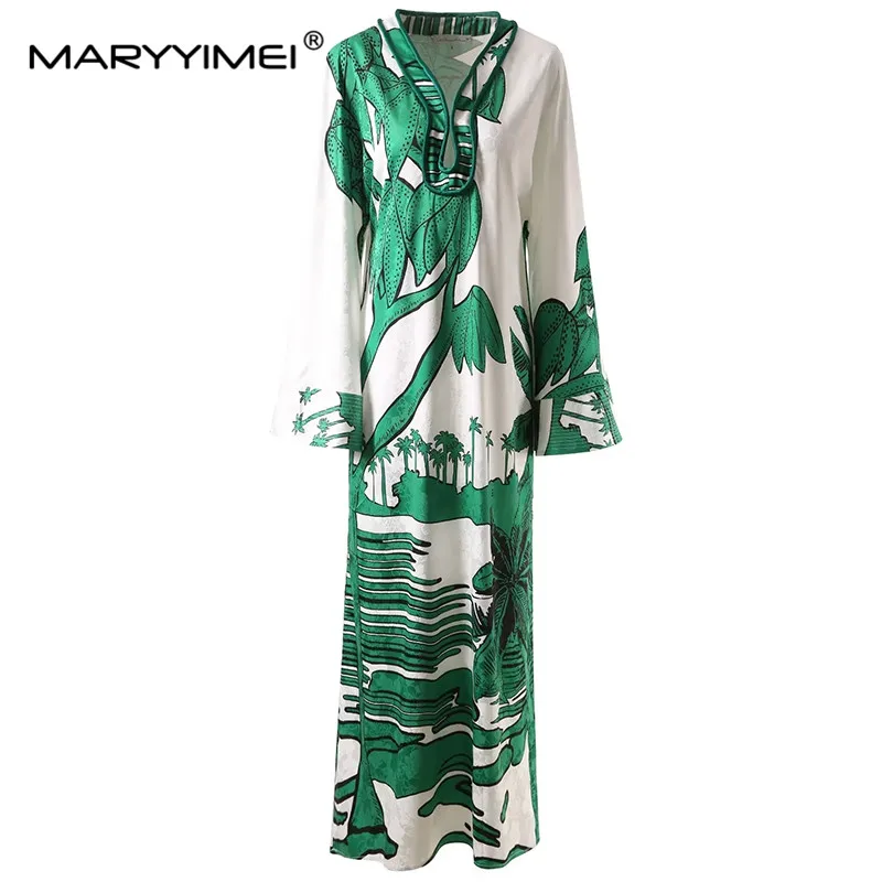 MARYYIMEI Fashion Designer dress Spring Summer Women Dress V-Neck Scenery Print Casual Holiday Loose Pencil Maxi Dresses
MARYYIMEI Fashion Designer dress Spring Summer Women Dress V-Neck Scenery Print Casual Holiday Loose Pencil Maxi Dresses