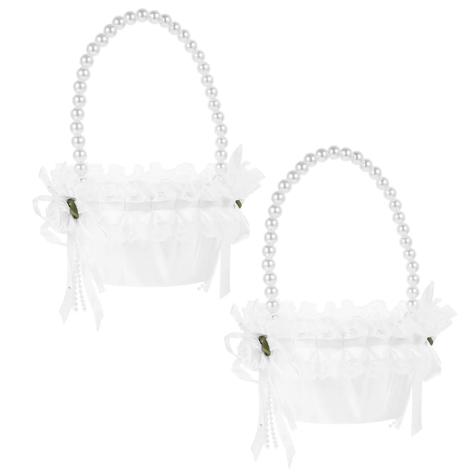 2pcs Wedding Flower Girl Basket Handheld Baskets White Lace Pearl Silk Lightweight Storage Save Space Special Events Party
2pcs Wedding Flower Girl Basket Handheld Baskets White Lace Pearl Silk Lightweight Storage Save Space Special Events Party