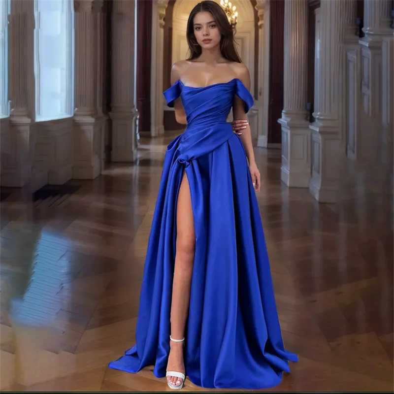 Элегантные темно-синие вечерние платья трапециевидной формы с разрезом и складками на плечах, с рюшами, платье для выпускного вечера со складками и скользящим шлейфом по индивидуальному заказу
Элегантные темно-синие вечерние платья трапециевидной формы с разрезом и складками на плечах, с рюшами, платье для выпускного вечера со складками и скользящим шлейфом по индивидуальному заказу