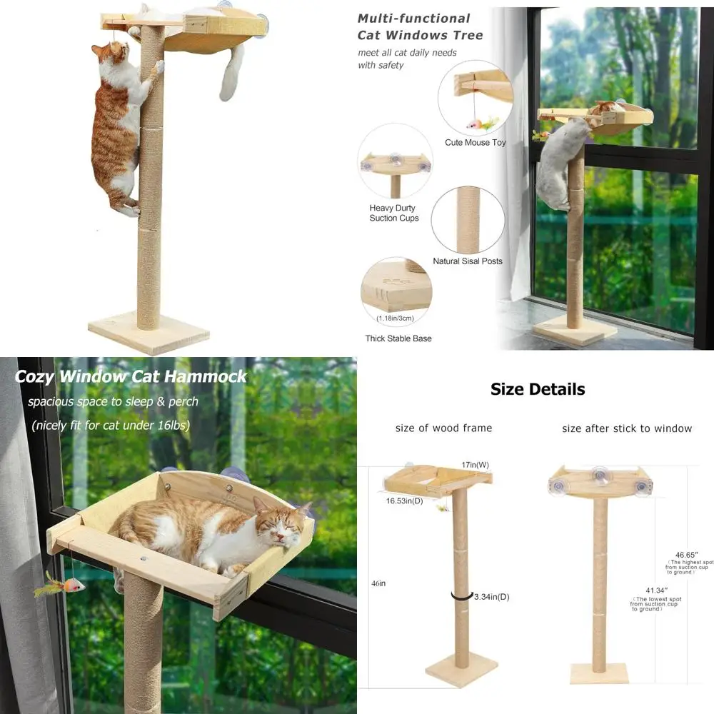 Indoor Cat Climbing Tree with Hammock and Tall Scratching Posts for Sleeping and Play
Indoor Cat Climbing Tree with Hammock and Tall Scratching Posts for Sleeping and Play