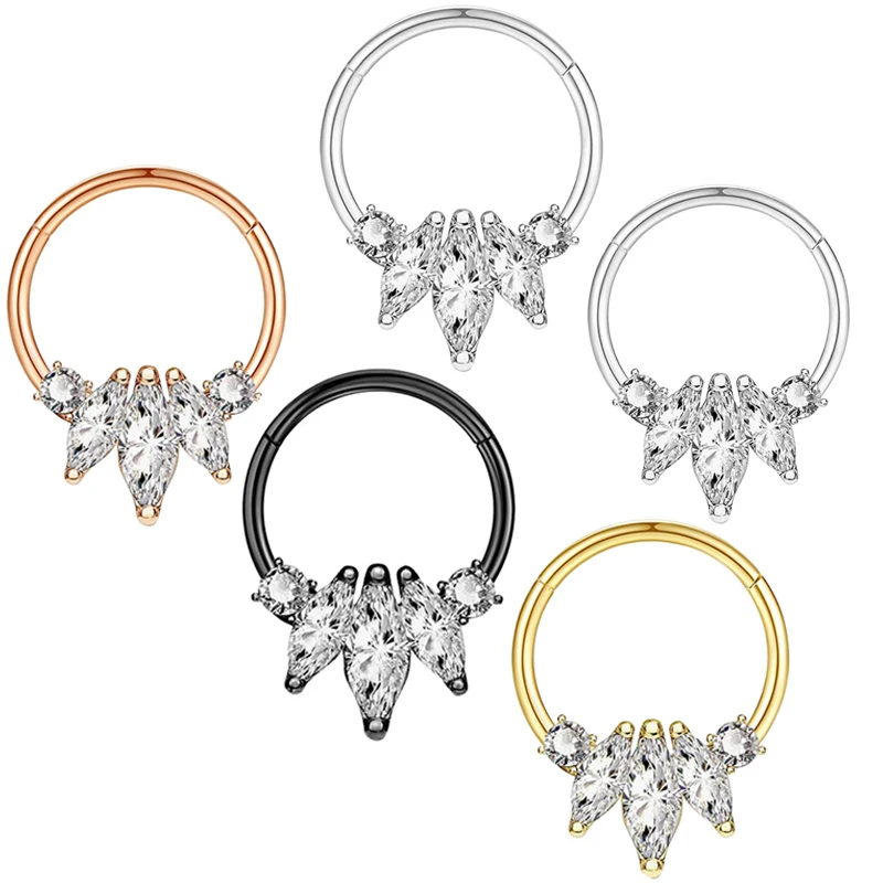 16G Punk Black Septum Ring Stainless Steel Cartilage Ear Piercing Crystal Cat Pearl Nose Ring Daith Hoop Earring Women wholesale
16G Punk Black Septum Ring Stainless Steel Cartilage Ear Piercing Crystal Cat Pearl Nose Ring Daith Hoop Earring Women wholesale