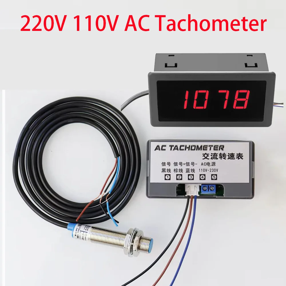 110V 220V AC Tachometer With Hall Sensor Magnet Ac Tachometer 4 Digit LED Digital Display Motor Tachometer
110V 220V AC Tachometer With Hall Sensor Magnet Ac Tachometer 4 Digit LED Digital Display Motor Tachometer