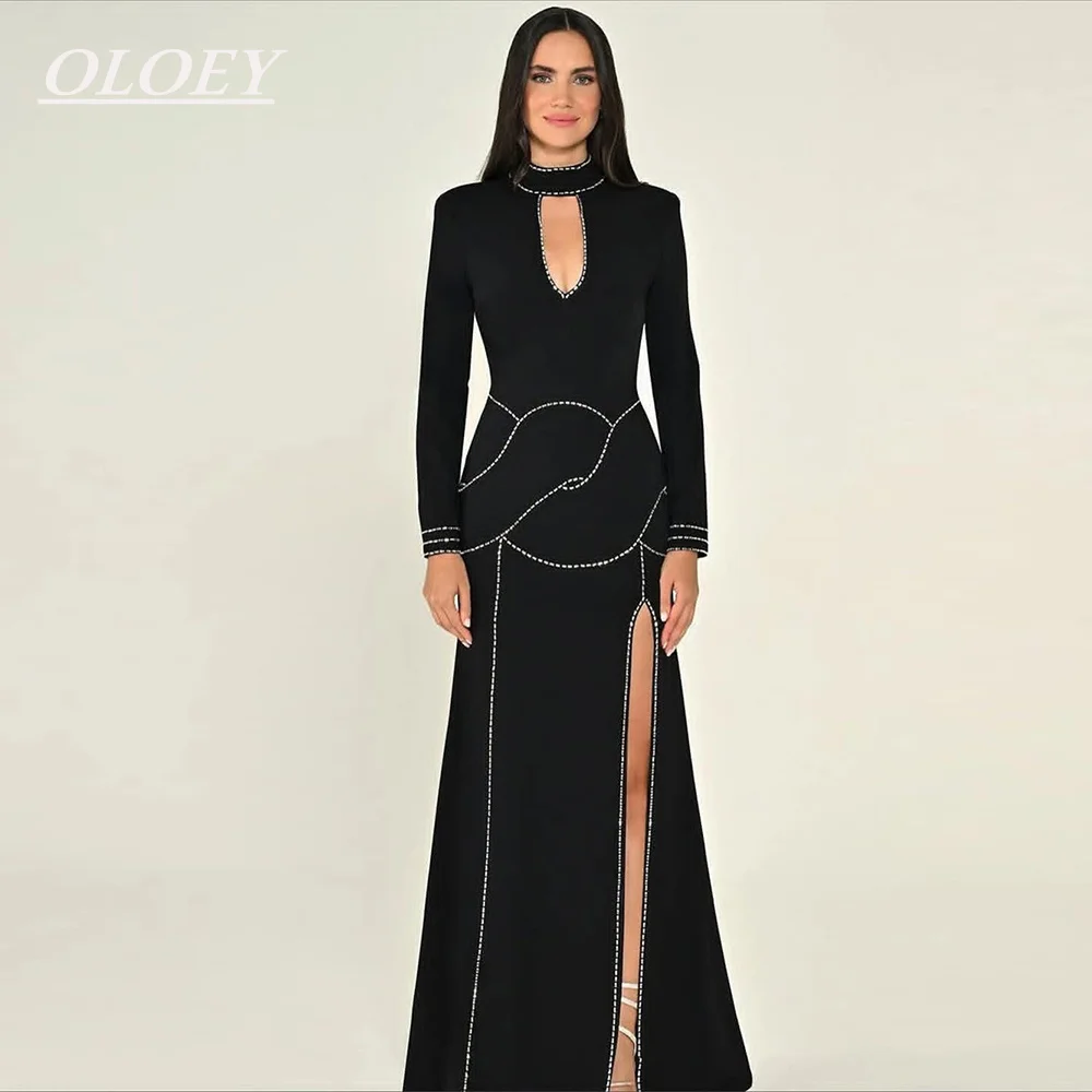 OLOEY Modest Beaded Mermaid Formal Evening Dresses Side Split Crepe Customized Arabic Black Prom Cocktail Gown Customized
OLOEY Modest Beaded Mermaid Formal Evening Dresses Side Split Crepe Customized Arabic Black Prom Cocktail Gown Customized