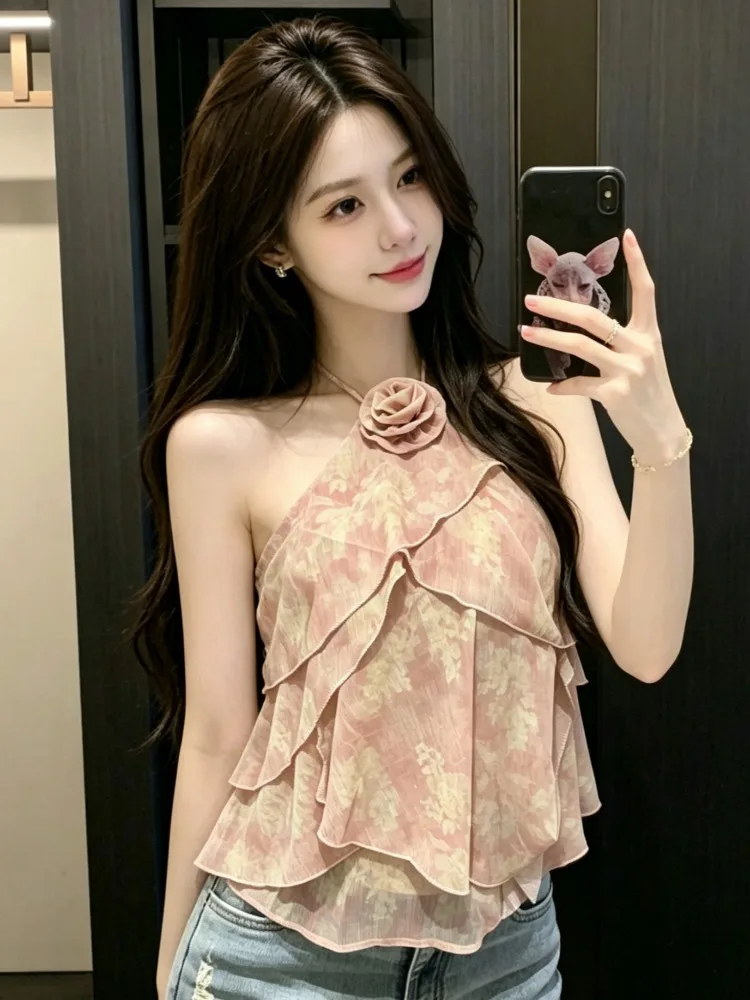 Beach Vacation Style Floral Lace Trim Halter Neck Vest Women's Summer Unique Beautiful Outerwear Top Elegant City Walk Polyes...
Beach Vacation Style Floral Lace Trim Halter Neck Vest Women's Summer Unique Beautiful Outerwear Top Elegant City Walk Polyes...