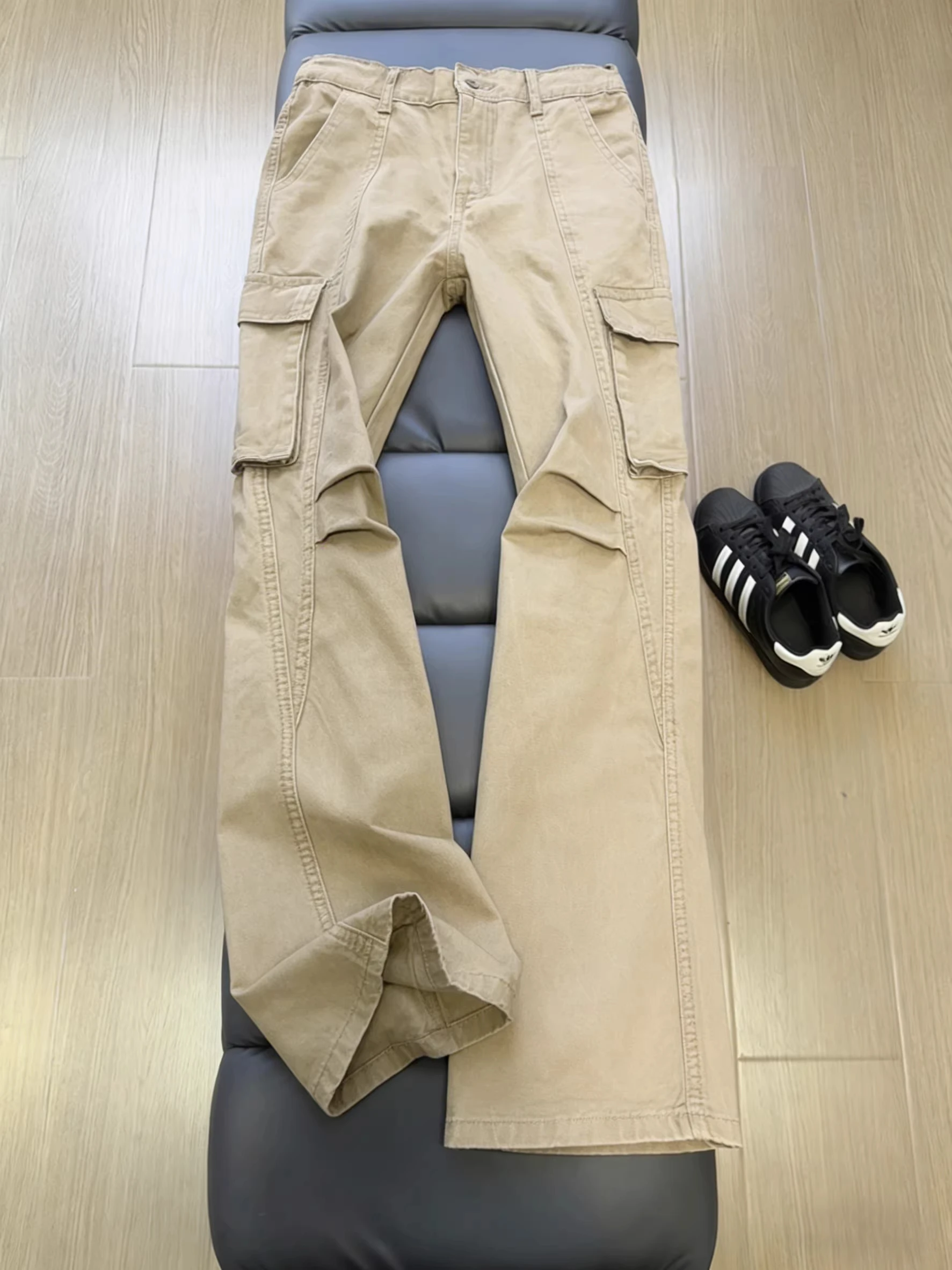 Светлые джинсы цвета хаки из чистого хлопка, мужские джинсы High Street American Vibe, прямые расклешенные брюки, повседневные прямые брюки
Светлые джинсы цвета хаки из чистого хлопка, мужские джинсы High Street American Vibe, прямые расклешенные брюки, повседневные прямые брюки