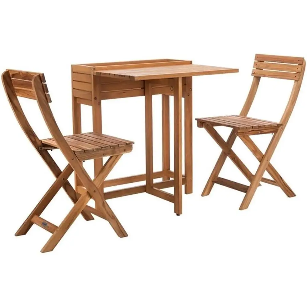 Natural 3-Piece Outdoor Bistro Set with Lower Shelving
Natural 3-Piece Outdoor Bistro Set with Lower Shelving