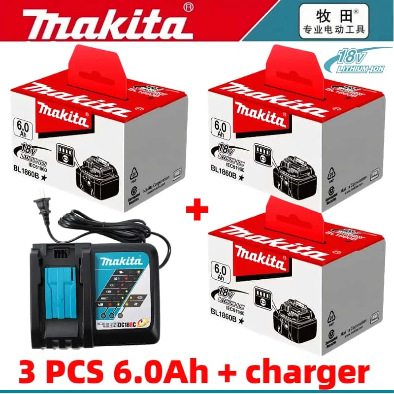Original Makita 6Ah/5Ah/3Ah for Makita 18V Battery BL1830B BL1850B BL1850 BL1840 BL1860 BL1815 18V Replacement Lithium Battery
Original Makita 6Ah/5Ah/3Ah for Makita 18V Battery BL1830B BL1850B BL1850 BL1840 BL1860 BL1815 18V Replacement Lithium Battery