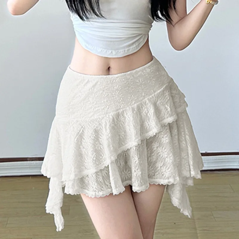 European and American style irregular lotus leaf lace half skirt women's new high waist solid color thin cut short skirt
European and American style irregular lotus leaf lace half skirt women's new high waist solid color thin cut short skirt