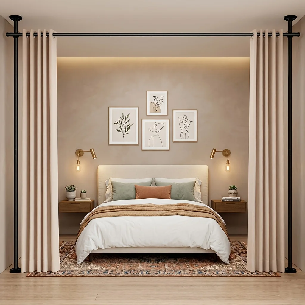 Adjustable Tension Rod for Room Dividers – Heavy-Duty No-Drill Floor to Ceiling Adjustable Pole (Height 4-10 Feet, Width 28-70 Inches) – Temporary Privacy Space Separator for Home Decor And Kitchen Use
Adjustable Tension Rod for Room Dividers – Heavy-Duty No-Drill Floor to Ceiling Adjustable Pole (Height 4-10 Feet, Width 28-70 Inches) – Temporary Privacy Space Separator for Home Decor And Kitchen Use
