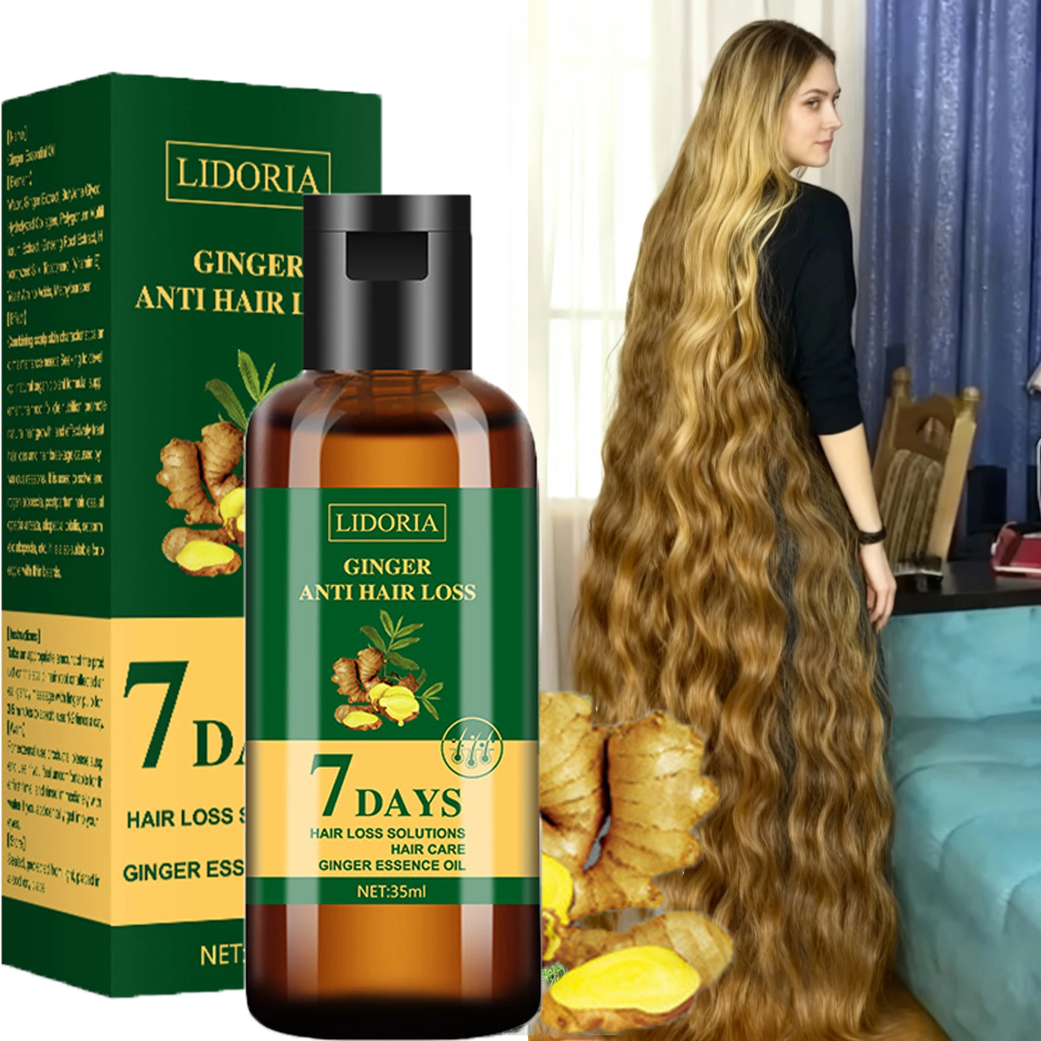 Hair Growth Oil 7Days Ginger Hair Care Serum Anti Hairs Loss Treatment Repair Damage Scalp Nourish Massage Hair Regrowth Product
Hair Growth Oil 7Days Ginger Hair Care Serum Anti Hairs Loss Treatment Repair Damage Scalp Nourish Massage Hair Regrowth Product