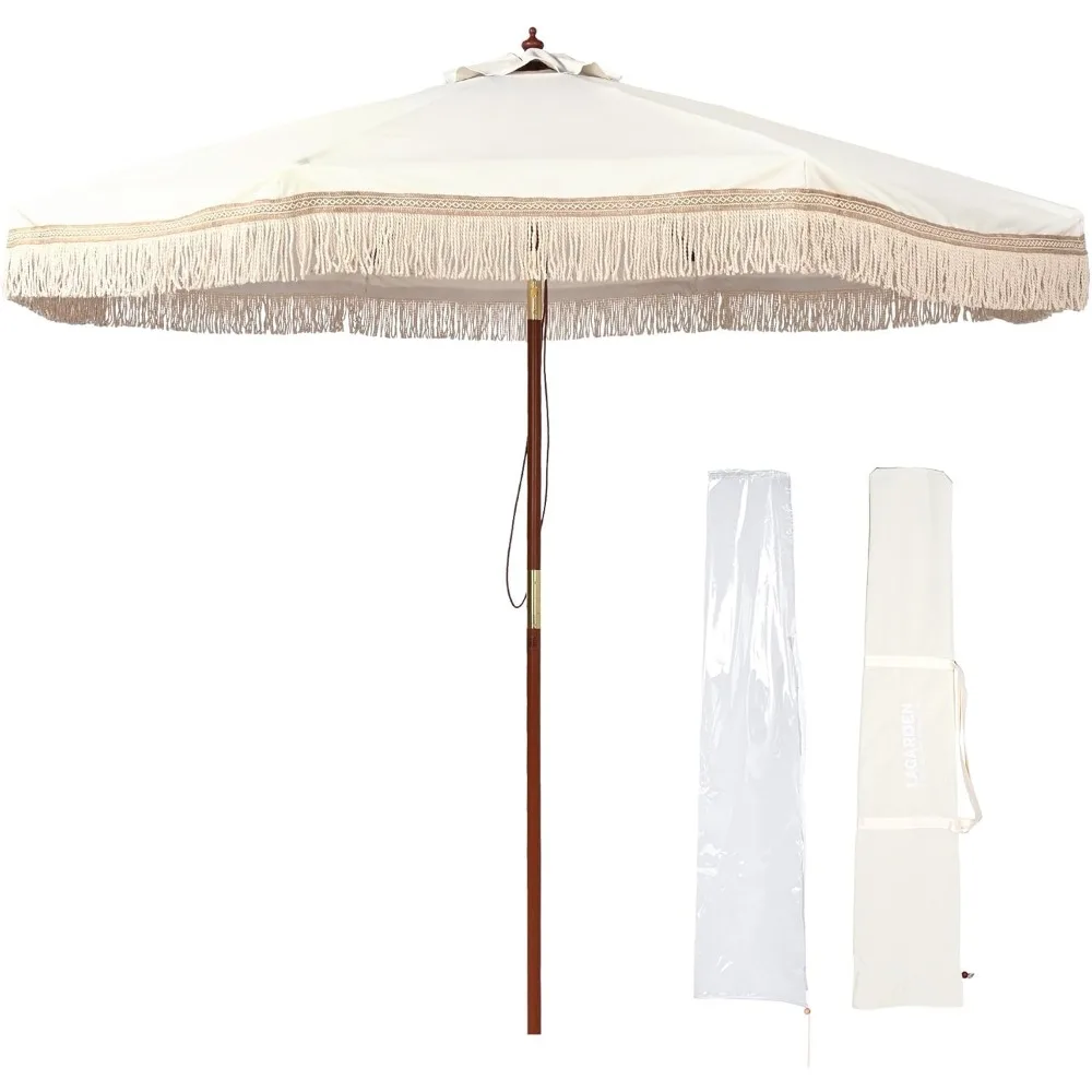 BOHO 9' Fringe Patio Umbrella with Tassels UPF50+ Boho Style 5-Year-Non-Fading for Outdoor Yard Market Ivony Xchevron
BOHO 9' Fringe Patio Umbrella with Tassels UPF50+ Boho Style 5-Year-Non-Fading for Outdoor Yard Market Ivony Xchevron