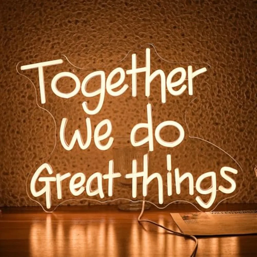 Together We Do Great Things Neon Sign Dimmable Inspirational Neon Light Signs Wall Art Decor for School Home Office Positive Cl
Together We Do Great Things Neon Sign Dimmable Inspirational Neon Light Signs Wall Art Decor for School Home Office Positive Cl