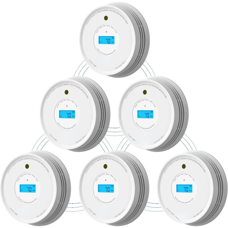 Smoke Carbon Monoxide Detector, Interlinked Combination Smoke CO Alarm, Battery Powered, Wireless Interconnected
Smoke Carbon Monoxide Detector, Interlinked Combination Smoke CO Alarm, Battery Powered, Wireless Interconnected