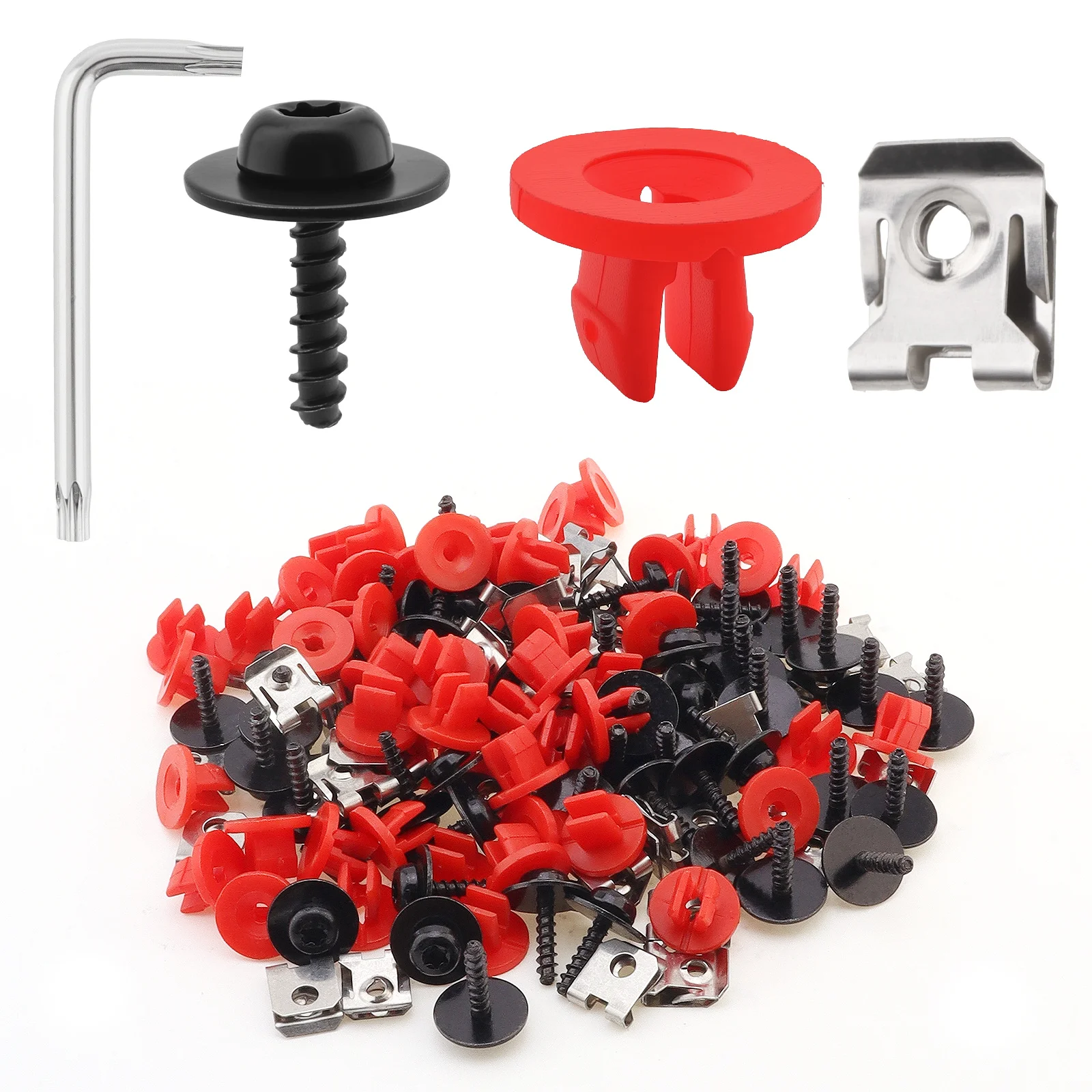 50 Sets T30 Screw Bolt Nut Clamp Kit Splash Shield Screws with Box End Wrench, Bumper and Mudguard Pad Nuts Engine Splash Guard
50 Sets T30 Screw Bolt Nut Clamp Kit Splash Shield Screws with Box End Wrench, Bumper and Mudguard Pad Nuts Engine Splash Guard