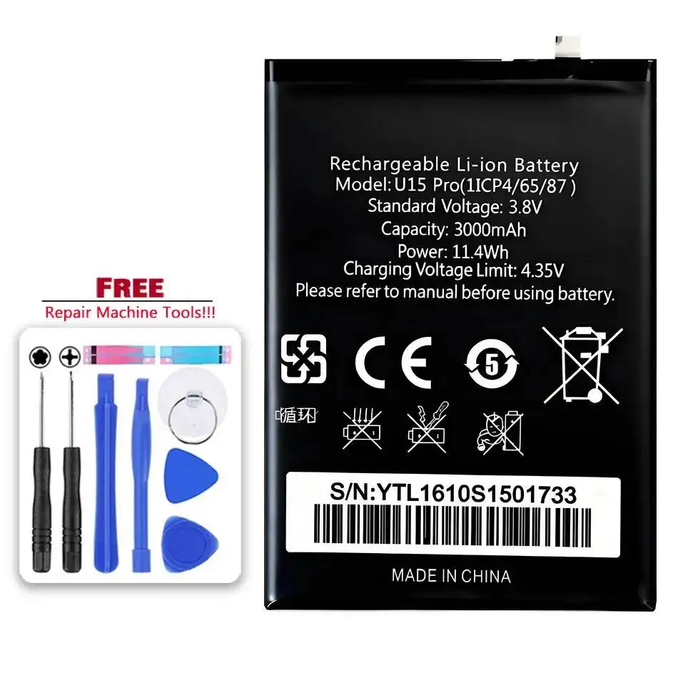 For Oukitel U15 Pro 3000Mah Mobile Phone Battery High-Capacity
For Oukitel U15 Pro 3000Mah Mobile Phone Battery High-Capacity