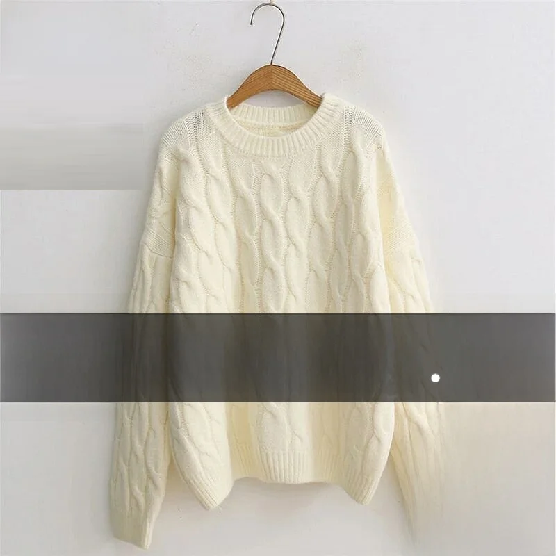 Autumn Winter Thiened Knitted Base irt round Ne Lazy Sle Loose Twist Flower Ladies Sweater Warm Commute Faion Strai...
Autumn Winter Thiened Knitted Base irt round Ne Lazy Sle Loose Twist Flower Ladies Sweater Warm Commute Faion Strai...