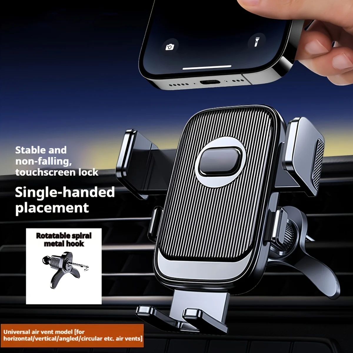 1pc car mobile phone holder car air outlet spiral inverted hook multi-functional navigation bracket in the car automatic locking
1pc car mobile phone holder car air outlet spiral inverted hook multi-functional navigation bracket in the car automatic locking