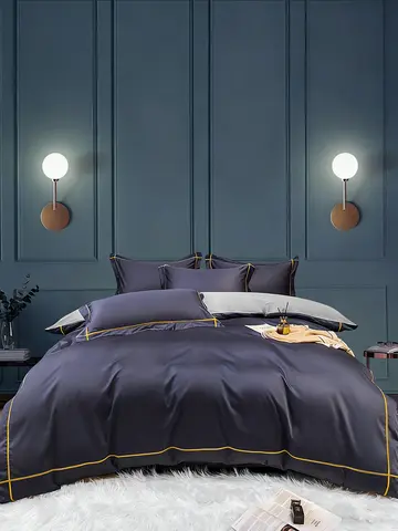 Borduren Lang Nietje 100% Katoen Vlakke Laken Zijdeachtige Beddengoed Beddengoed Set Laken Queen King Size