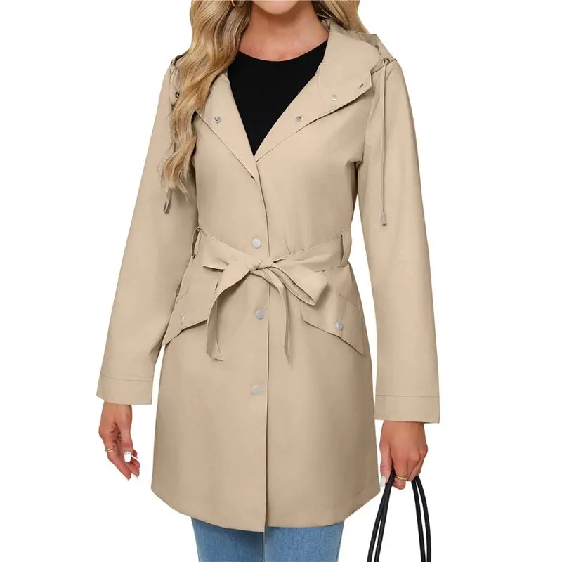 A24F-Women Hooded Classic Tie Belt Drawstring Outdoor Activity Waterproof Rain Coat Windbreaker
A24F-Women Hooded Classic Tie Belt Drawstring Outdoor Activity Waterproof Rain Coat Windbreaker