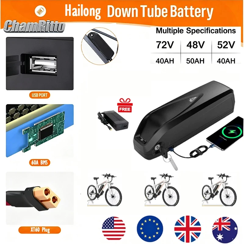 Batterij Voor Elektrische Fiets 48V 20ah 24ah 30ah 40ah 50ah 60ah Hailong Batterij 48V Lithium Batterij 300W-2000W Fietsbatterij
Batterij Voor Elektrische Fiets 48V 20ah 24ah 30ah 40ah 50ah 60ah Hailong Batterij 48V Lithium Batterij 300W-2000W Fietsbatterij