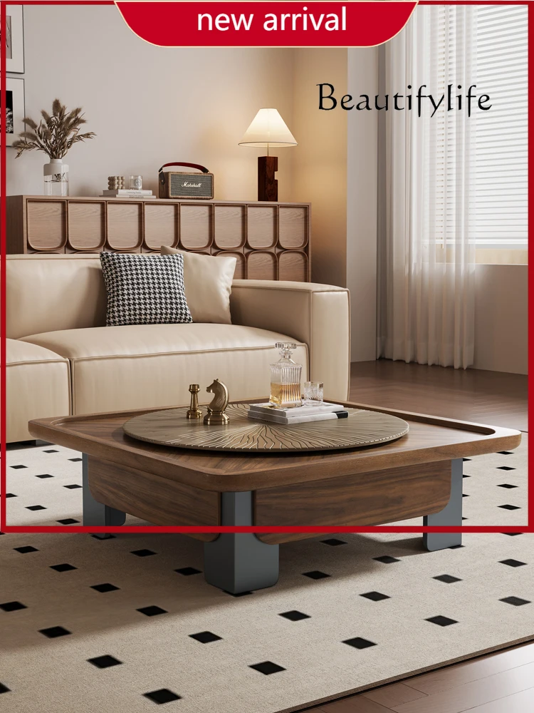 c Italian minimalist living room solid wood coffee table small apartment home retro style round edge table light luxury advanced
c Italian minimalist living room solid wood coffee table small apartment home retro style round edge table light luxury advanced