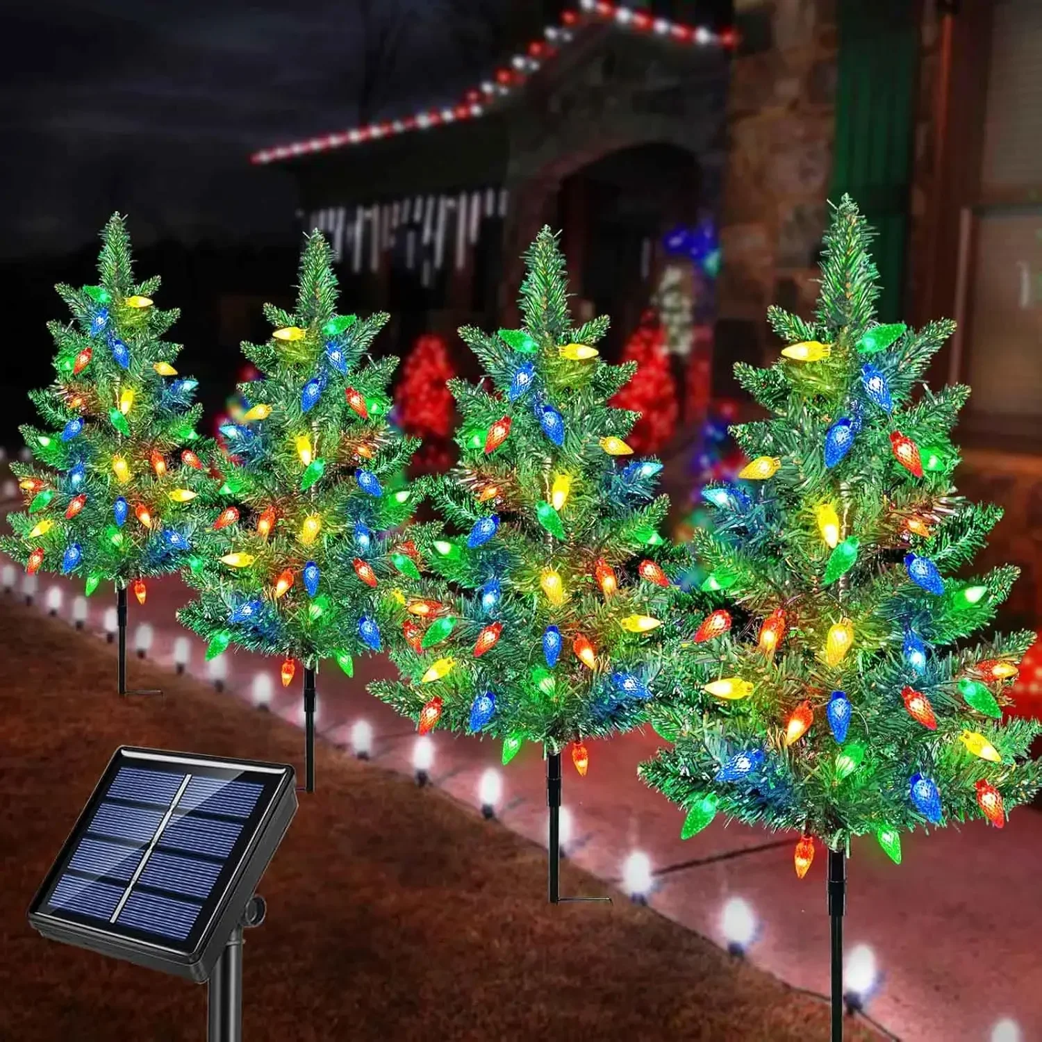 Upgraded 4-Pack Solar Christmas Garden Stake Lights, Decorative Xmas Tree Solar Christmas Yard Stake Outdoor Waterproof Pathway
Upgraded 4-Pack Solar Christmas Garden Stake Lights, Decorative Xmas Tree Solar Christmas Yard Stake Outdoor Waterproof Pathway