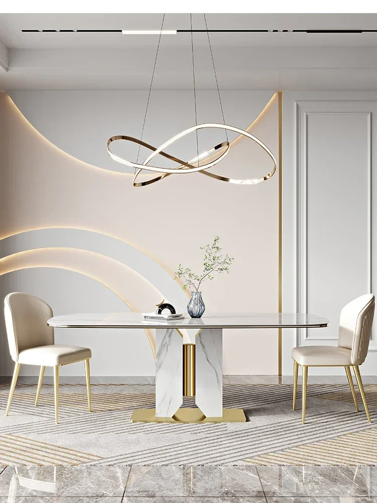 Rock rectangular dining table modern household light table simple small apartment new luxury dining table and chair combination
Rock rectangular dining table modern household light table simple small apartment new luxury dining table and chair combination