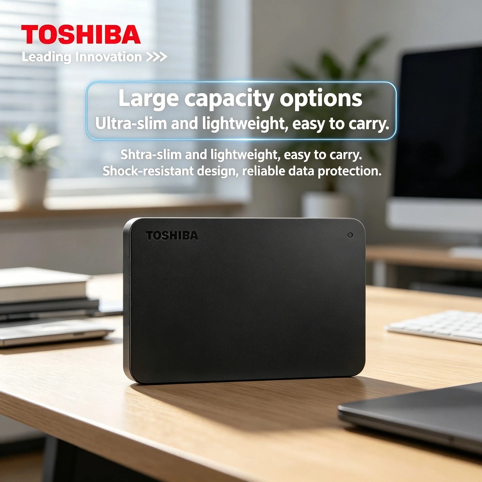 Toshiba A3 HDTB410YK3AA Canvio Basics 500GB 1TB 2TB Portable External Hard Drive USB 3.0 Black Compact Lightweight Design
Toshiba A3 HDTB410YK3AA Canvio Basics 500GB 1TB 2TB Portable External Hard Drive USB 3.0 Black Compact Lightweight Design