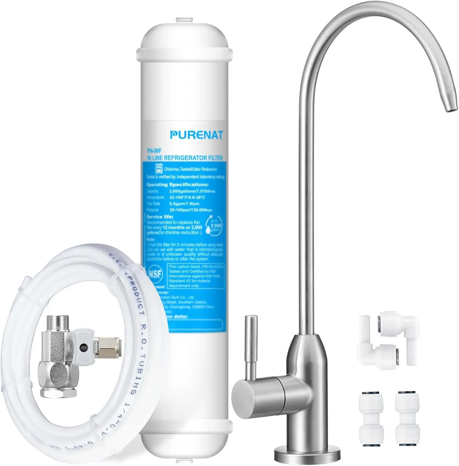 Under Sink Water Filter with Faucet - Removes Chlorine, Bad Taste & Odor for Kitchen, Bathroom, Coffee Maker, Ice Maker, Skin Ca
Under Sink Water Filter with Faucet - Removes Chlorine, Bad Taste & Odor for Kitchen, Bathroom, Coffee Maker, Ice Maker, Skin Ca