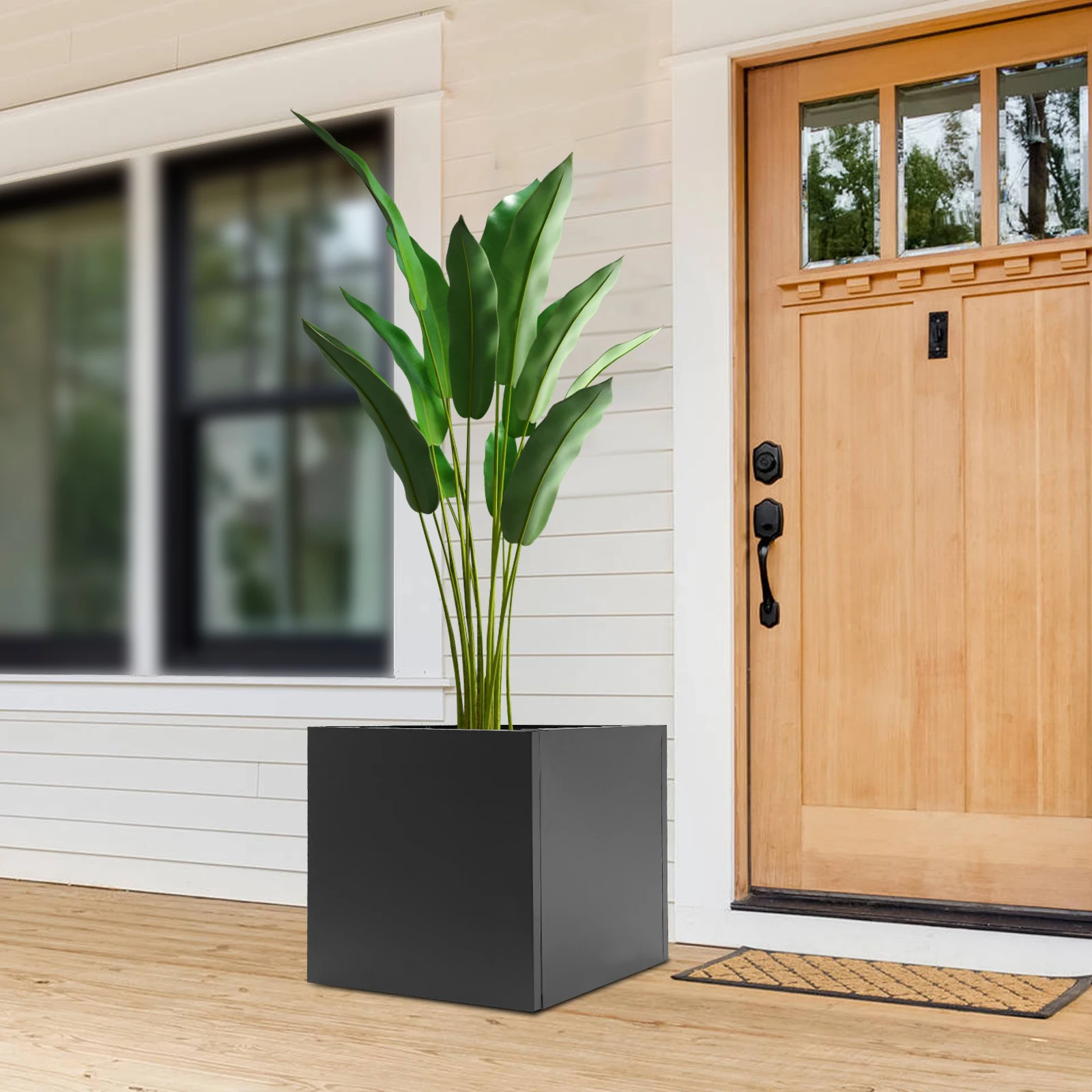 Stylish&Stable Cube Planter Box - Simple Shape&Black Appearance Blends With Indoor/Outdoor Spaces, Thickened Steel Boards
Stylish&Stable Cube Planter Box - Simple Shape&Black Appearance Blends With Indoor/Outdoor Spaces, Thickened Steel Boards