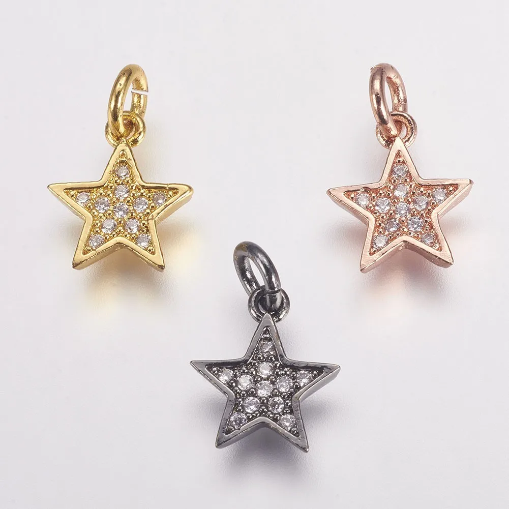 10pcs Star Pendants Brass Micro Pave Cubic Zirconia Charms For Necklace Earrings Jewelry Making Decors Findings 11.5x10x2mm
10pcs Star Pendants Brass Micro Pave Cubic Zirconia Charms For Necklace Earrings Jewelry Making Decors Findings 11.5x10x2mm