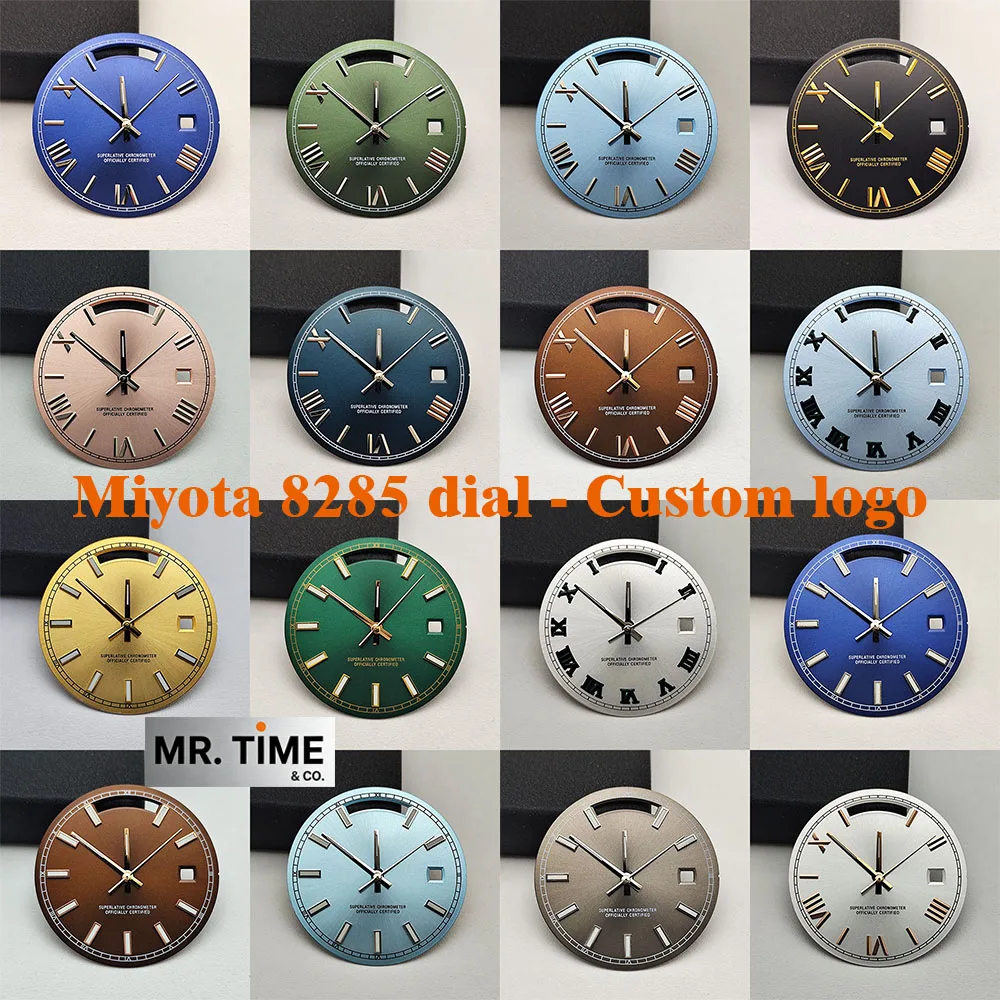 31mm diameter watch dial Miyota 8285 dial men's watch dial custom logo suitable for Miyota 8285 movement watch accessories
31mm diameter watch dial Miyota 8285 dial men's watch dial custom logo suitable for Miyota 8285 movement watch accessories