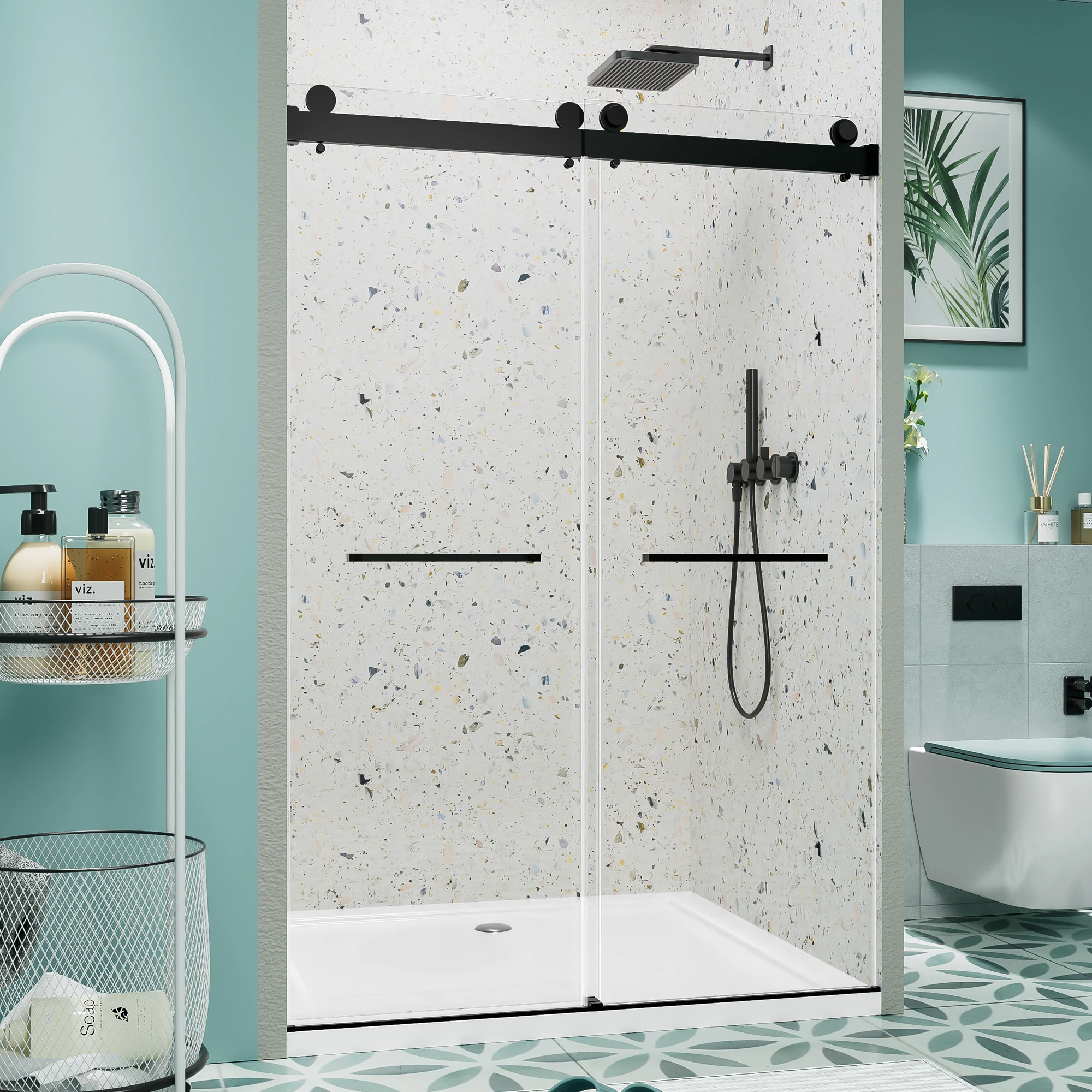 56-60"x76" H Glass Shower Door, Double Sliding Shower Door, 5/16" (8mm) Tempered Glass Bathroom Glass Sliding Door
56-60"x76" H Glass Shower Door, Double Sliding Shower Door, 5/16" (8mm) Tempered Glass Bathroom Glass Sliding Door