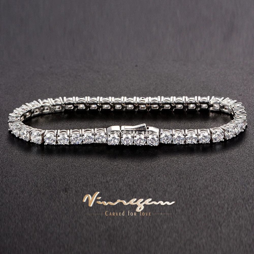 Vinregem 3.7 MM Round Cut High Carbon Diamond Gemstone Fine Tennis Chain Bracelets 100% 925 Sterling Silver Jewelry Wholesale
Vinregem 3.7 MM Round Cut High Carbon Diamond Gemstone Fine Tennis Chain Bracelets 100% 925 Sterling Silver Jewelry Wholesale