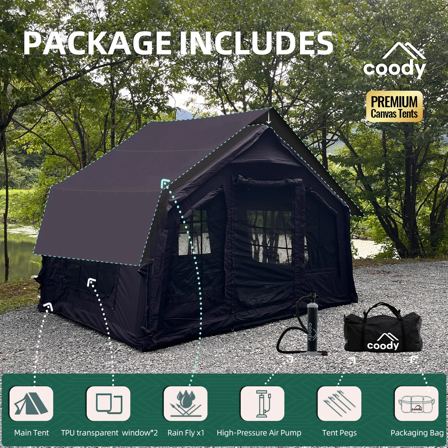 8.0 Air Tent-Black Factory Direct Waterproof Portable Outdoor Inflatable Tent Air Tent For Camping
8.0 Air Tent-Black Factory Direct Waterproof Portable Outdoor Inflatable Tent Air Tent For Camping