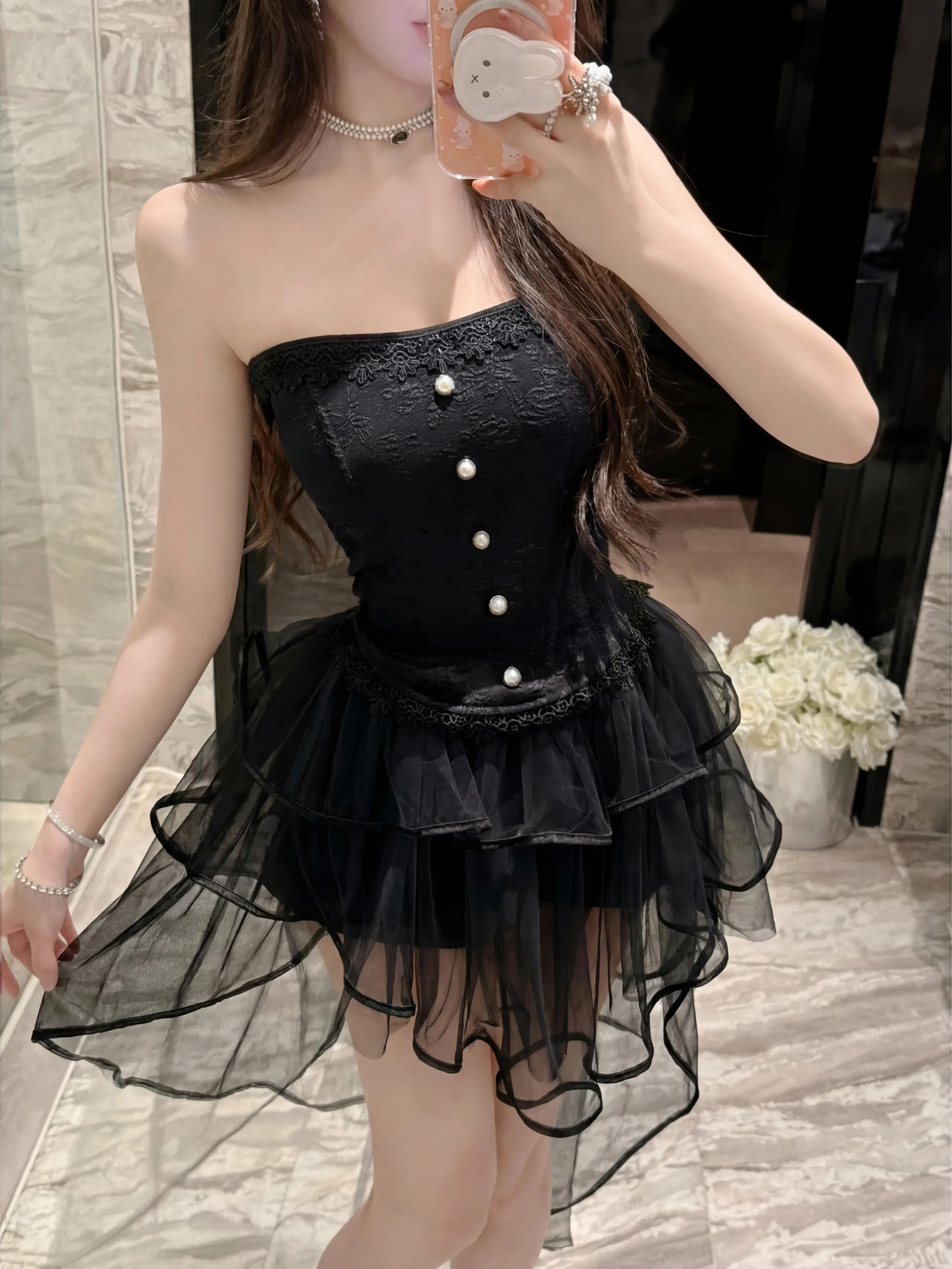 Summer Pure Desire Design Off-Shoulder Vest Top Mesh Half-Skirt Two-Piece Set Women's Fashion Sensual Style Universal Fit
Summer Pure Desire Design Off-Shoulder Vest Top Mesh Half-Skirt Two-Piece Set Women's Fashion Sensual Style Universal Fit