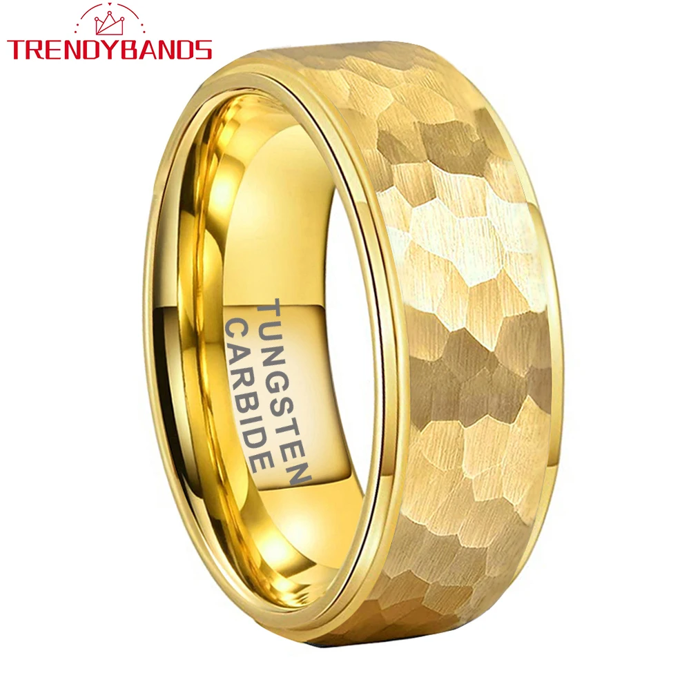 8mm Fashion Jewelry Rings for Women Men Tungsten Wedding Band Engagement Hammered Stepped Edges Brushed Finish Comfort Fit
8mm Fashion Jewelry Rings for Women Men Tungsten Wedding Band Engagement Hammered Stepped Edges Brushed Finish Comfort Fit
