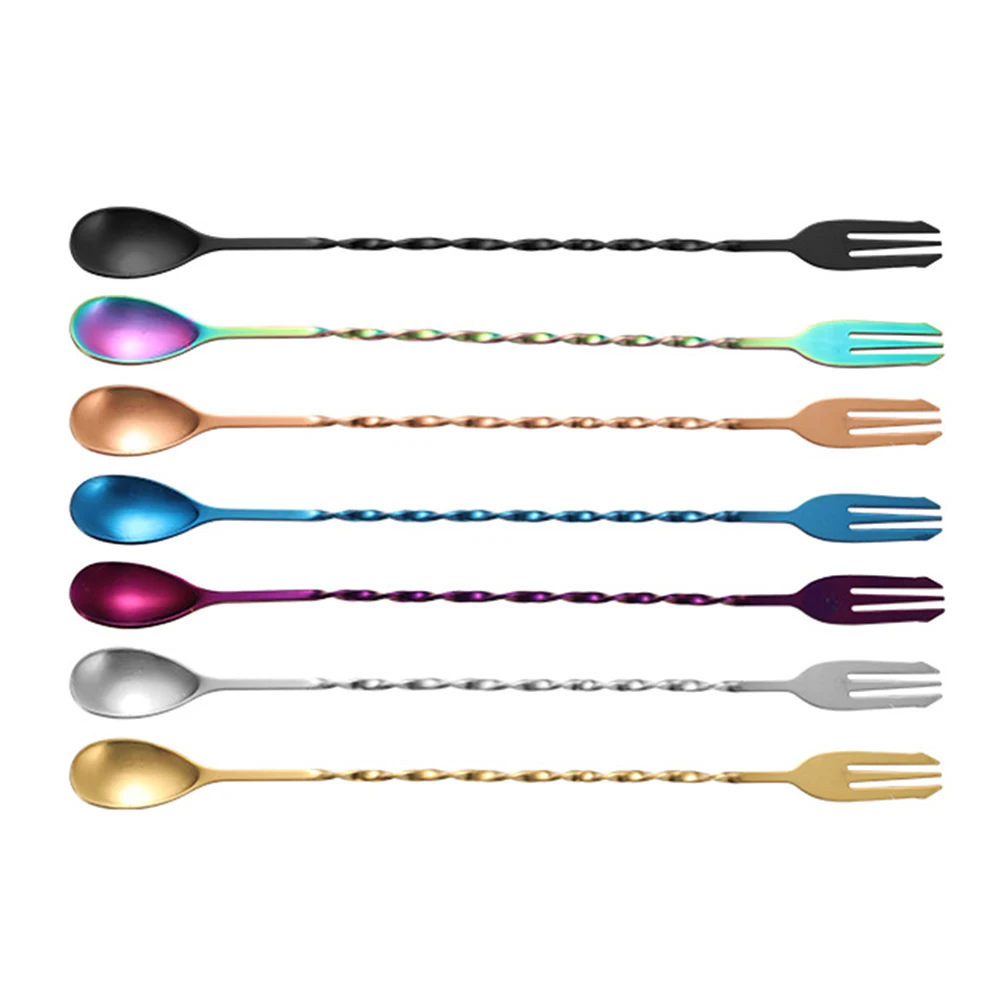 7Pcs Double head Spiral Mixing Spoon Long H 410 Stainless Steel Bar Spoon for Coffee Cocktail Easy Clean Practical
7Pcs Double head Spiral Mixing Spoon Long H 410 Stainless Steel Bar Spoon for Coffee Cocktail Easy Clean Practical