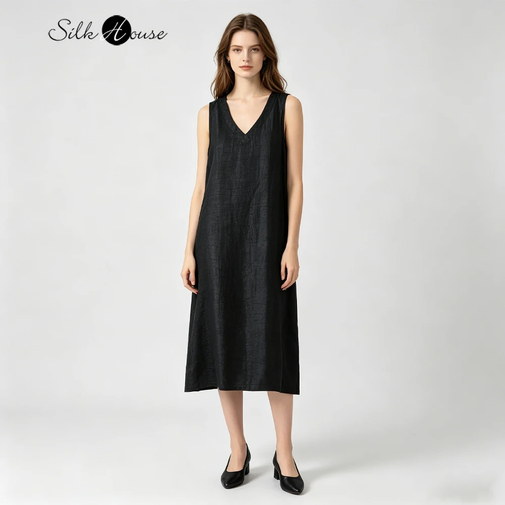 Plus Size Women's Fashionable Summer Clothing 100% Natural Mulberry Silk Fragrant Cloud Silk Turtle Crack V-neck Vest Dress
Plus Size Women's Fashionable Summer Clothing 100% Natural Mulberry Silk Fragrant Cloud Silk Turtle Crack V-neck Vest Dress