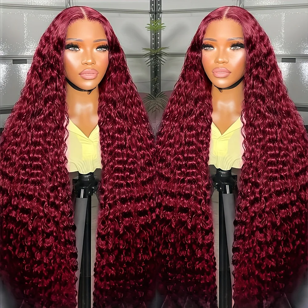Burgundy 99J 13x4 HD Lace Front Wigs Human Hair Pre Plucked Deep Wave Wig Lace Frontal Wigs for Black Women 180 Density
Burgundy 99J 13x4 HD Lace Front Wigs Human Hair Pre Plucked Deep Wave Wig Lace Frontal Wigs for Black Women 180 Density