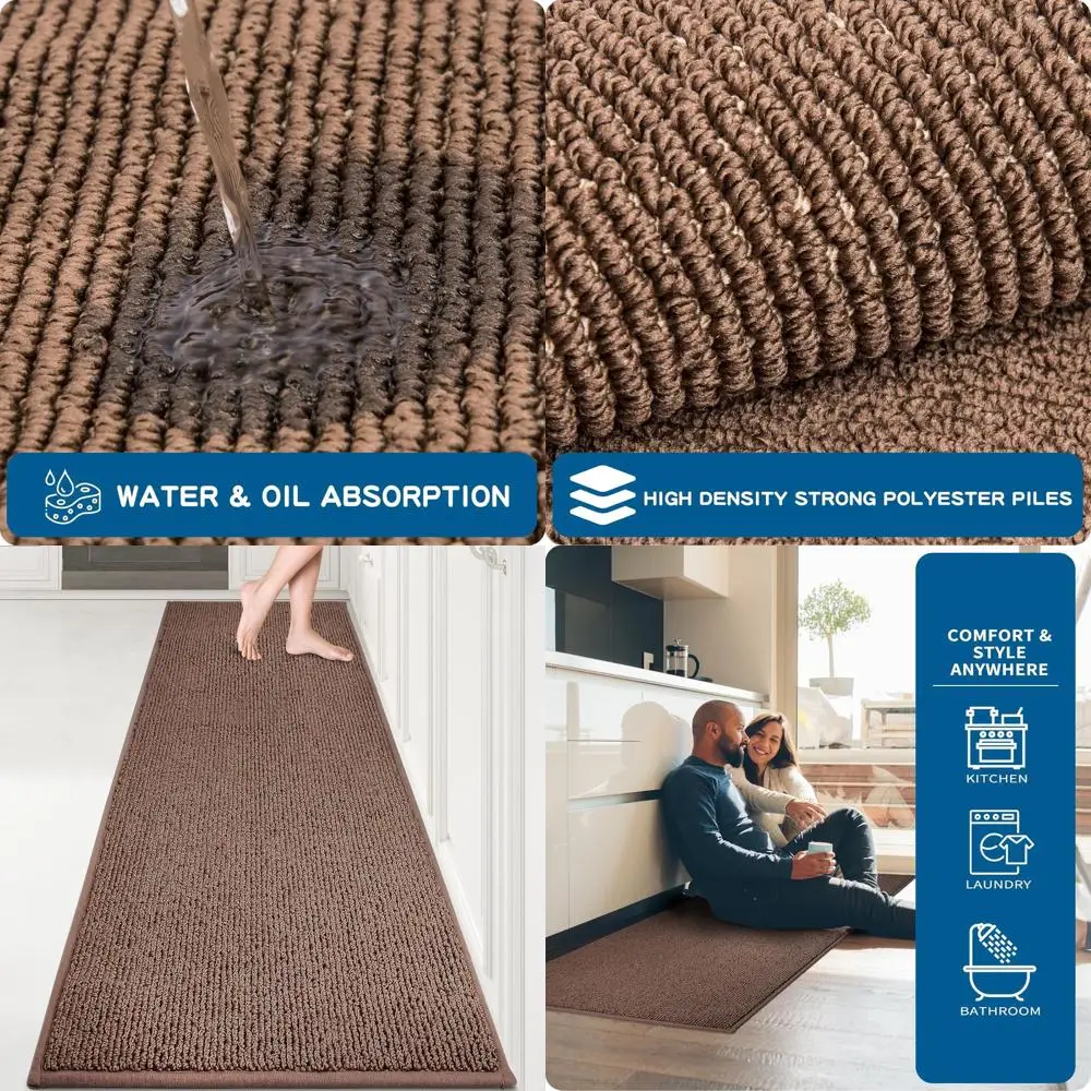 2ft8in x 8ft Machine Washable Non-Slip Kitchen Runner Rug, Super Absorbent Soft Rug for Hallway, Kitchen, Laundry, Brown
2ft8in x 8ft Machine Washable Non-Slip Kitchen Runner Rug, Super Absorbent Soft Rug for Hallway, Kitchen, Laundry, Brown