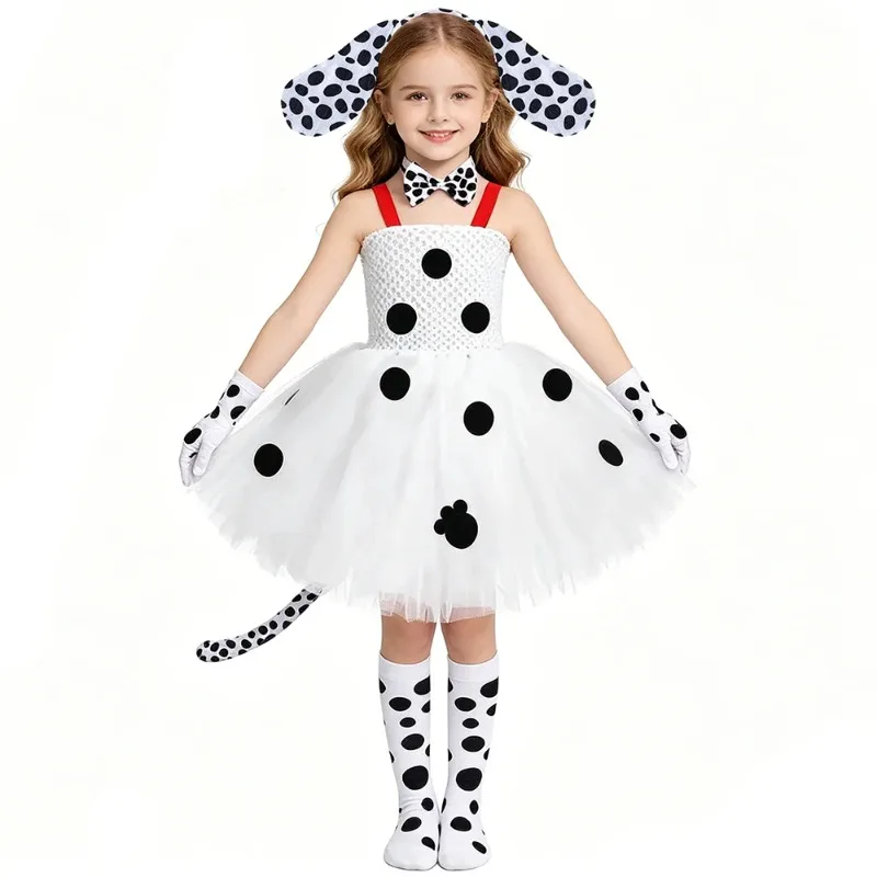 Girls Dalmatian Pattern Dress, Lined Tulle Tutu Dress with Accessories, Kids Animal Costume for Halloween and Christmas
Girls Dalmatian Pattern Dress, Lined Tulle Tutu Dress with Accessories, Kids Animal Costume for Halloween and Christmas
