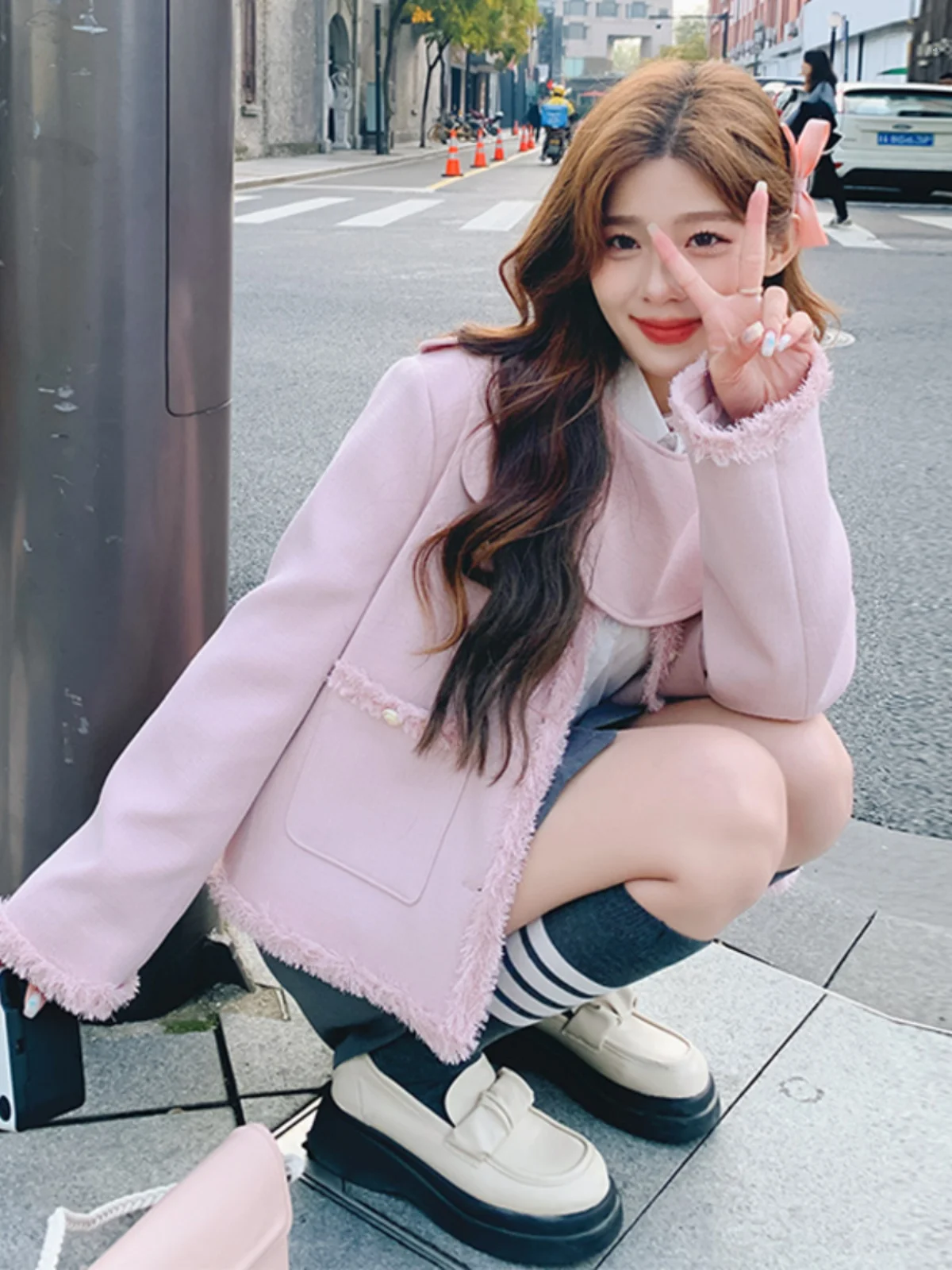 Pink Tassel ort Outerwear for Women Beautiful Unique Spring Autumn New Sle Reducing Ageing Pret Faionable Top
Pink Tassel ort Outerwear for Women Beautiful Unique Spring Autumn New Sle Reducing Ageing Pret Faionable Top