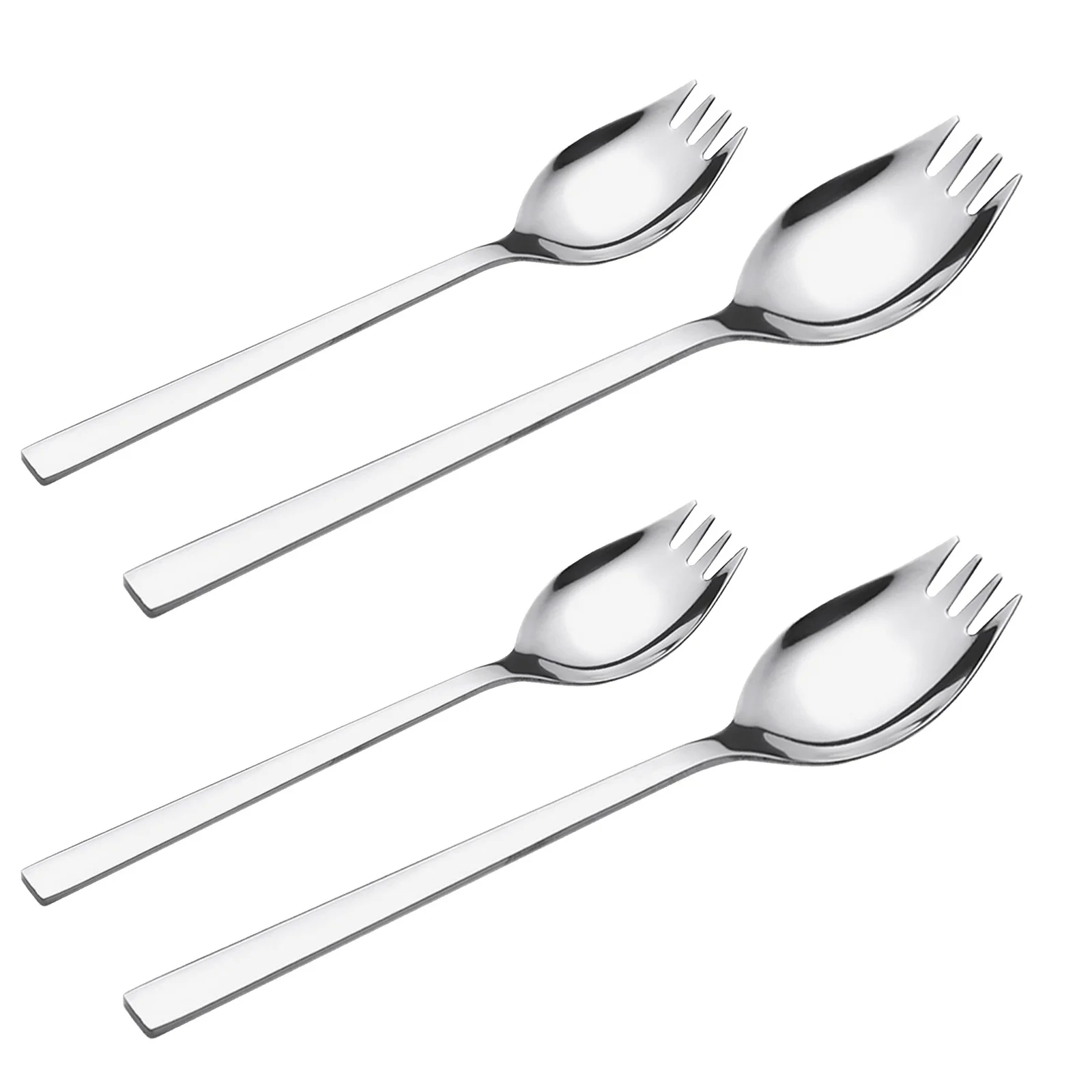 4Pcs Metal Dessert Spoons and Forks Long Handle Stainless Steel Sporks for Salad Ice Cream Fruit Appetizer Soup Noodle Camping
4Pcs Metal Dessert Spoons and Forks Long Handle Stainless Steel Sporks for Salad Ice Cream Fruit Appetizer Soup Noodle Camping