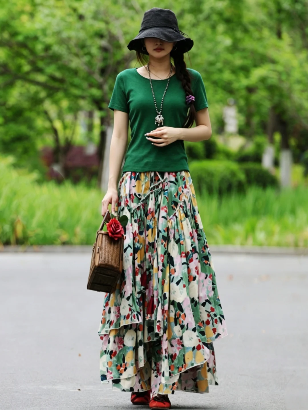 Gesar Ultra Flared Midi Skirt Ethnic Style Printed Silk Gauze Dancing Skirt Half Body Skirt Breathable Skin-Friendly Cotton
Gesar Ultra Flared Midi Skirt Ethnic Style Printed Silk Gauze Dancing Skirt Half Body Skirt Breathable Skin-Friendly Cotton