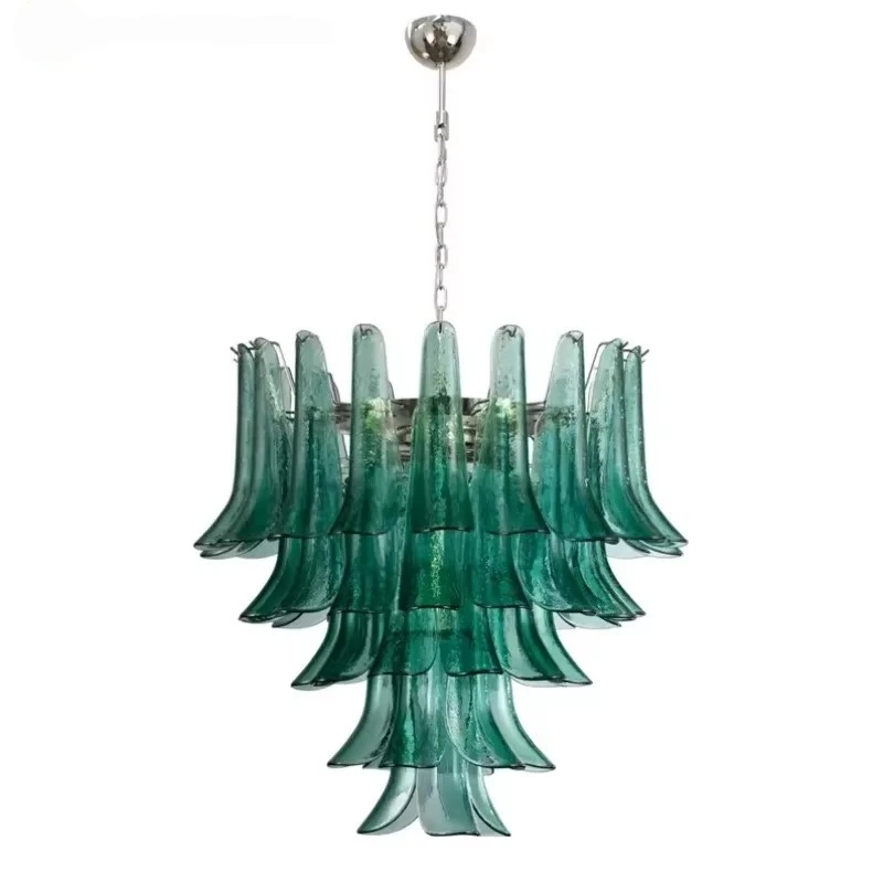 Mid-century Modern Italian Murano Glass Style Green Chandelier
Mid-century Modern Italian Murano Glass Style Green Chandelier