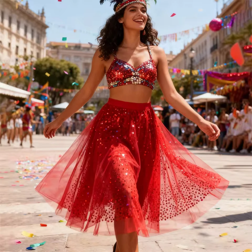 Womens Carnival Sequined Skirt High Waist Long Skirt Solid Mesh Dress Elastic Waist Elegant Skirt Carnival Party Club Wear
Womens Carnival Sequined Skirt High Waist Long Skirt Solid Mesh Dress Elastic Waist Elegant Skirt Carnival Party Club Wear